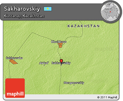 Physical 3D Map of Sakharovskiy