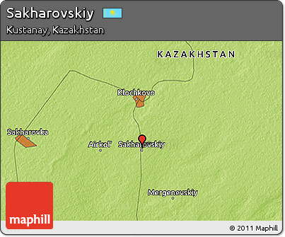 Physical 3D Map of Sakharovskiy