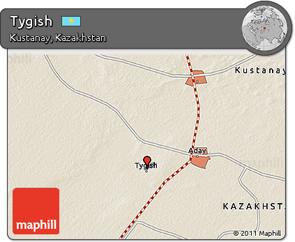 Shaded Relief 3D Map of Tygish