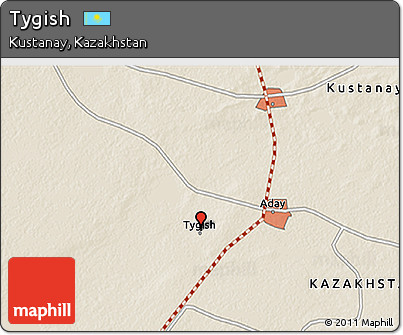 Shaded Relief 3D Map of Tygish