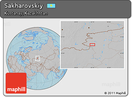 Gray Location Map of Sakharovskiy, hill shading