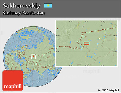 Savanna Style Location Map of Sakharovskiy, hill shading