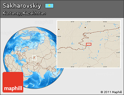 Shaded Relief Location Map of Sakharovskiy