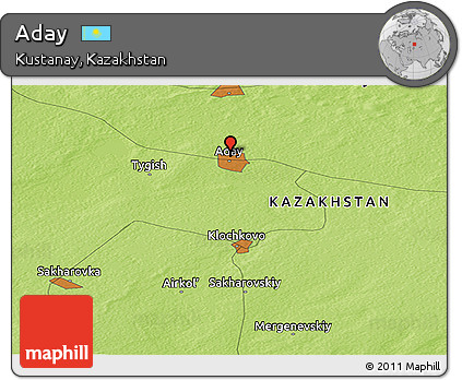 Physical Panoramic Map of Aday