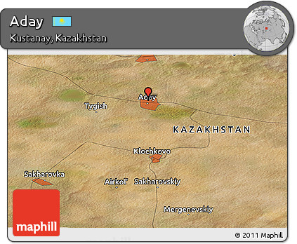 Satellite Panoramic Map of Aday