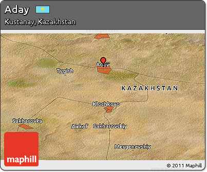 Satellite Panoramic Map of Aday