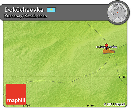 Physical Map of Dokūchaevka