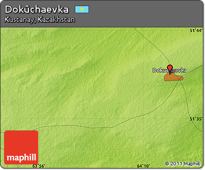 Physical Map of Dokūchaevka