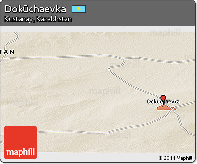 Shaded Relief Panoramic Map of Dokūchaevka