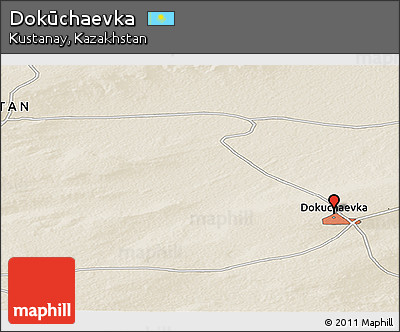 Shaded Relief Panoramic Map of Dokūchaevka