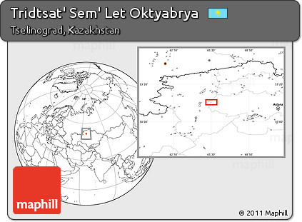 Blank Location Map of Tridtsat' Sem' Let Oktyabrya