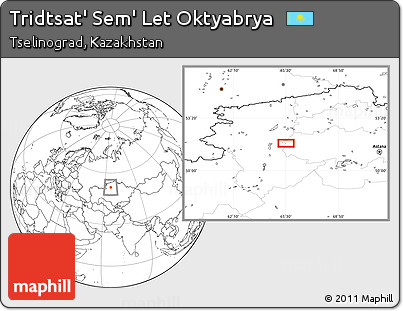 Blank Location Map of Tridtsat' Sem' Let Oktyabrya