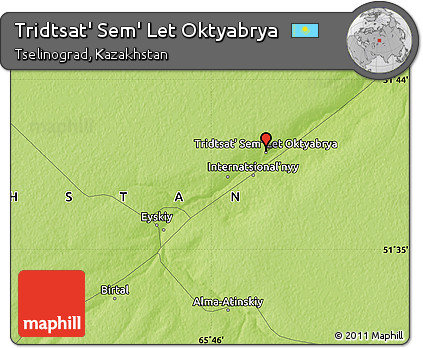 Physical Map of Tridtsat' Sem' Let Oktyabrya