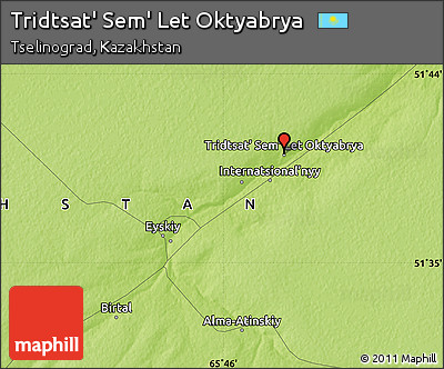 Physical Map of Tridtsat' Sem' Let Oktyabrya