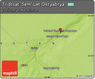 Physical Map of Tridtsat' Sem' Let Oktyabrya