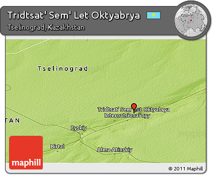 Physical Panoramic Map of Tridtsat' Sem' Let Oktyabrya