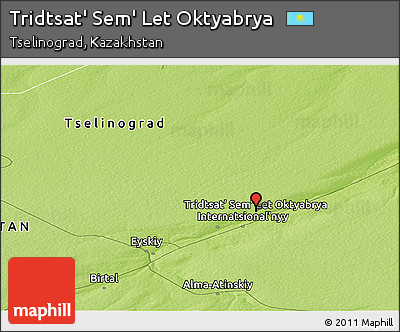 Physical Panoramic Map of Tridtsat' Sem' Let Oktyabrya
