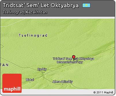 Physical Panoramic Map of Tridtsat' Sem' Let Oktyabrya