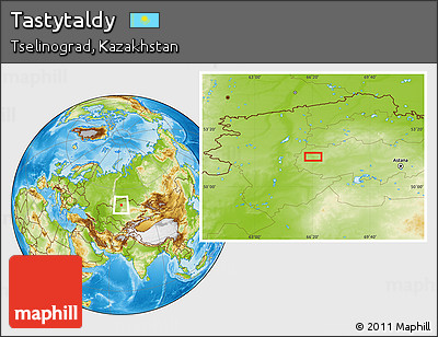 Physical Location Map of Tastytaldy