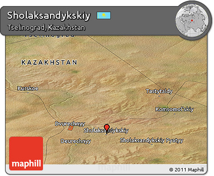 Satellite Panoramic Map of Sholaksandykskiy