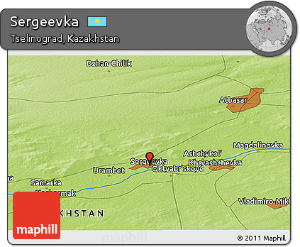 Physical Panoramic Map of Sergeevka