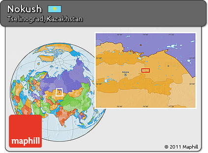 Political Location Map of Nokush
