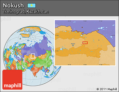 Political Location Map of Nokush