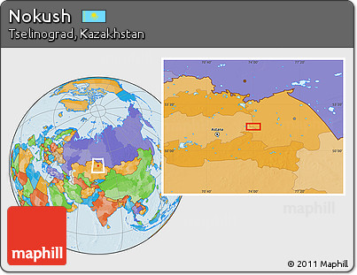 Political Location Map of Nokush
