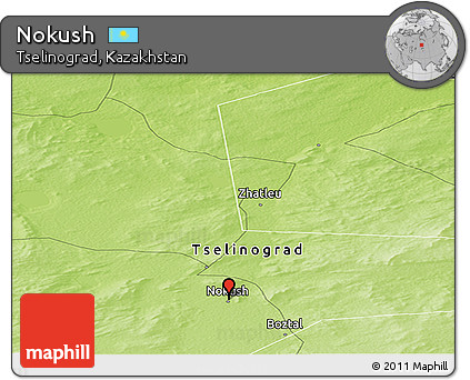 Physical Panoramic Map of Nokush