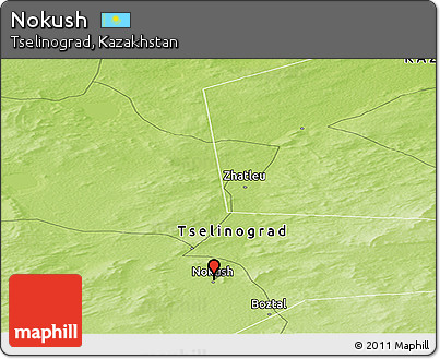Physical Panoramic Map of Nokush