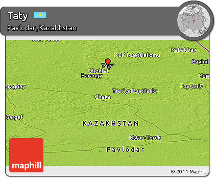 Physical Panoramic Map of Taty