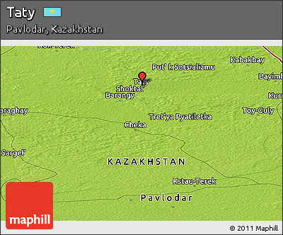 Physical Panoramic Map of Taty