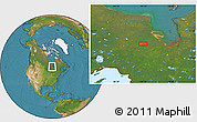 Satellite Location Map of the area around 51° 43' 18" N, 83° 13' 29" W