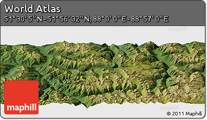Satellite Panoramic Map of the Area around 51° 43' 18" N, 88° 28' 29" E