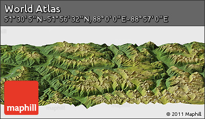Satellite Panoramic Map of the Area around 51° 43' 18" N, 88° 28' 29" E