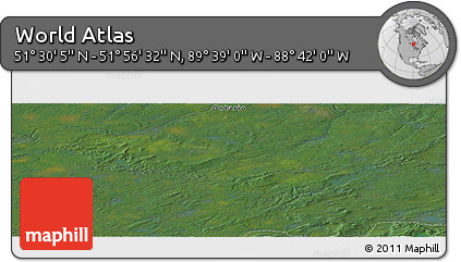 Satellite Panoramic Map of the Area around 51° 43' 18" N, 89° 10' 30" W