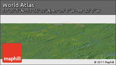 Satellite Panoramic Map of the Area around 51° 43' 18" N, 89° 10' 30" W