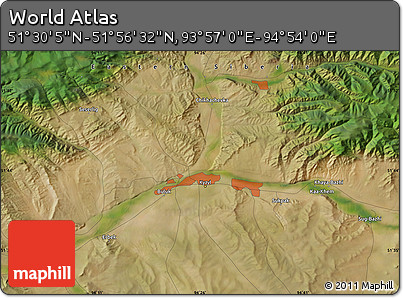 Satellite Map of the Area around 51° 43' 18" N, 94° 25' 30" E