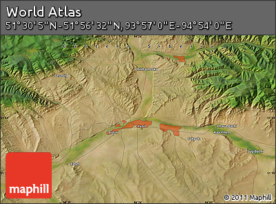 Satellite Map of the Area around 51° 43' 18" N, 94° 25' 30" E