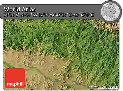 Satellite Map of the Area around 51° 43' 18" N, 95° 16' 30" E
