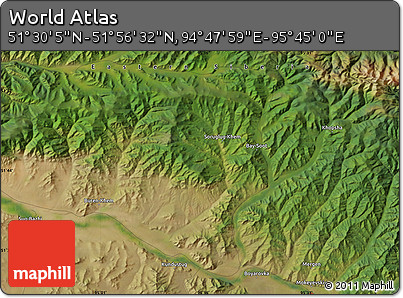 Satellite Map of the Area around 51° 43' 18" N, 95° 16' 30" E