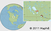 Savanna Style Location Map of the area around 51° 43' 18" N, 96° 49' 29" W