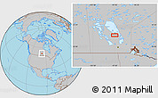 Gray Location Map of the area around 51° 43' 18" N, 97° 40' 30" W