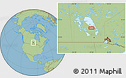 Savanna Style Location Map of the area around 51° 43' 18" N, 97° 40' 30" W