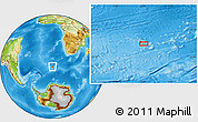 Physical Location Map of the area around 51° 3' 43" S, 0° 4' 30" E