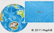 Physical Location Map of the area around 51° 3' 43" S, 100° 22' 30" E