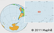 Political Location Map of the area around 51° 3' 43" S, 100° 13' 29" W