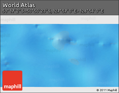 Physical 3D Map of the Area around 51° 3' 43" S, 128° 25' 30" E