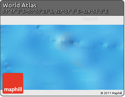 Physical 3D Map of the Area around 51° 3' 43" S, 128° 25' 30" E