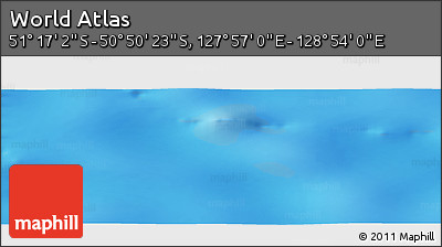 Physical Panoramic Map of the Area around 51° 3' 43" S, 128° 25' 30" E